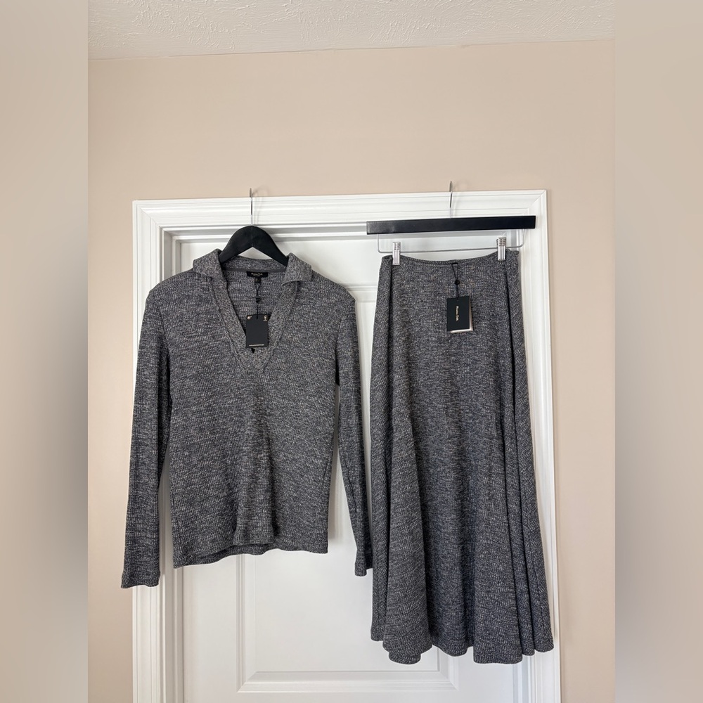 Massimo Dutti | matching Knit Skirt and Polo top set